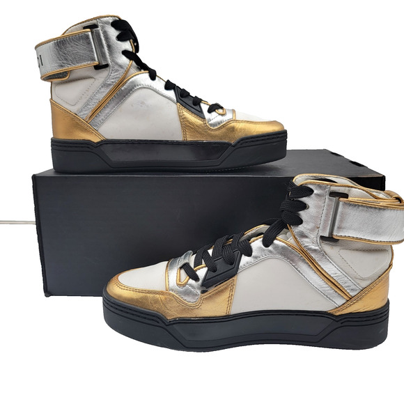Gucci (388015) Interlocked GG Tri colored High Top Sneakers. Euro-35/U.S-5W 373 - Picture 2 of 13